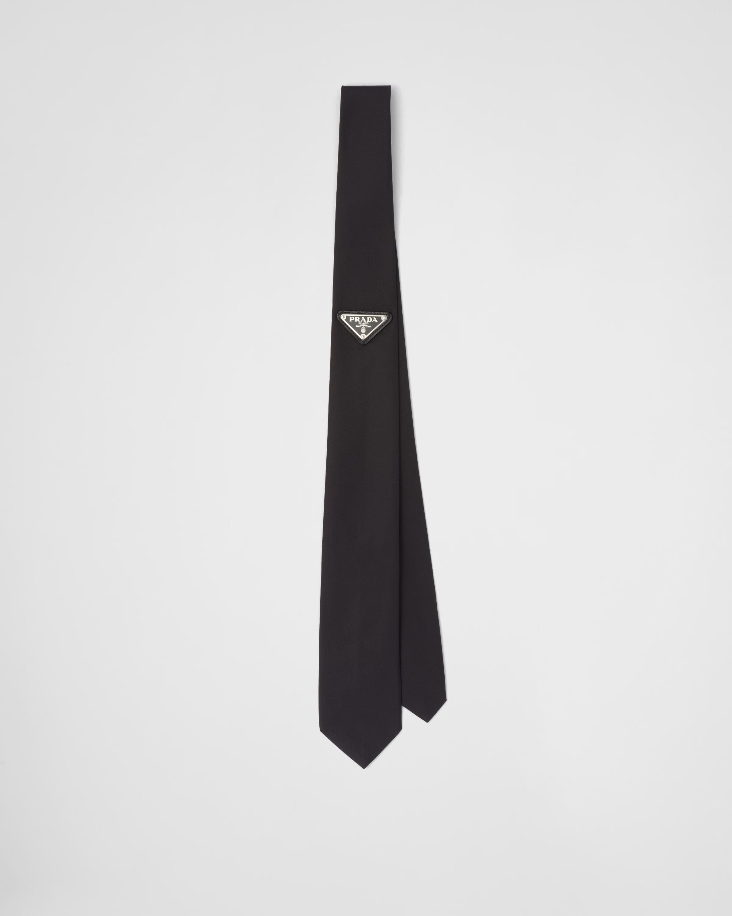 Re-Nylon gabardine tie - Black, SGD 545, PRADA, prada.com